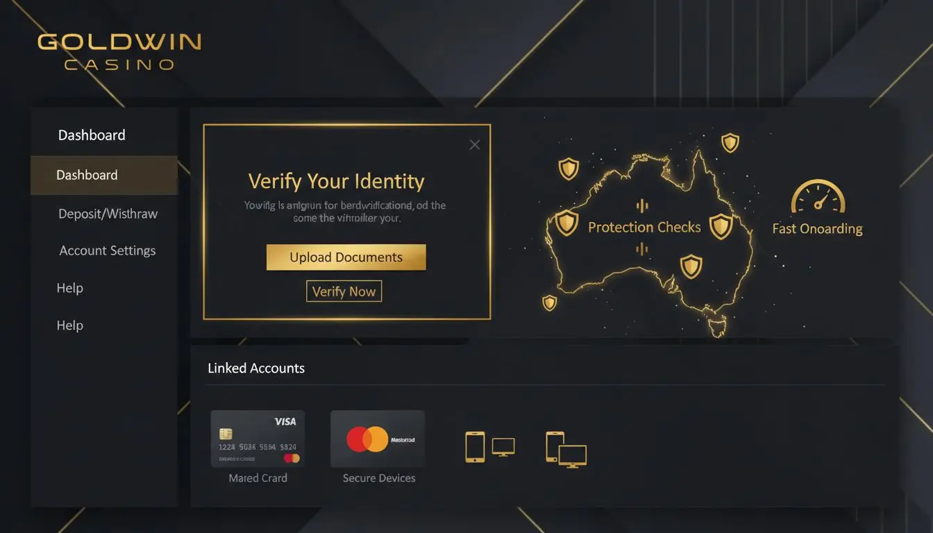  A user dashboard showing identity verification, payment methods, and Australian flag